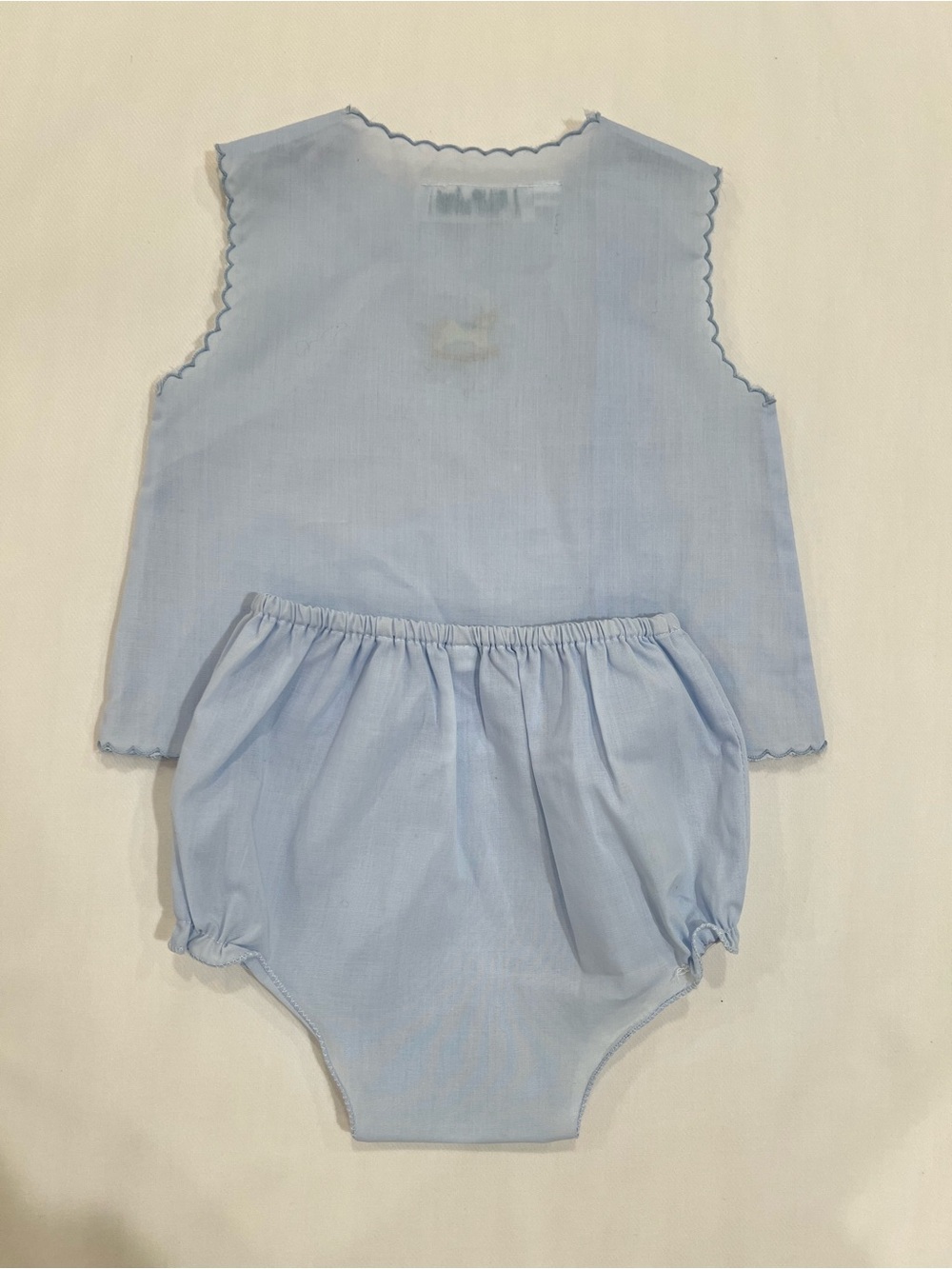 Feltman Brothers Classic Light Blue Diaper Cover Set with Rocking Horse Detail - Picture 4 of 6